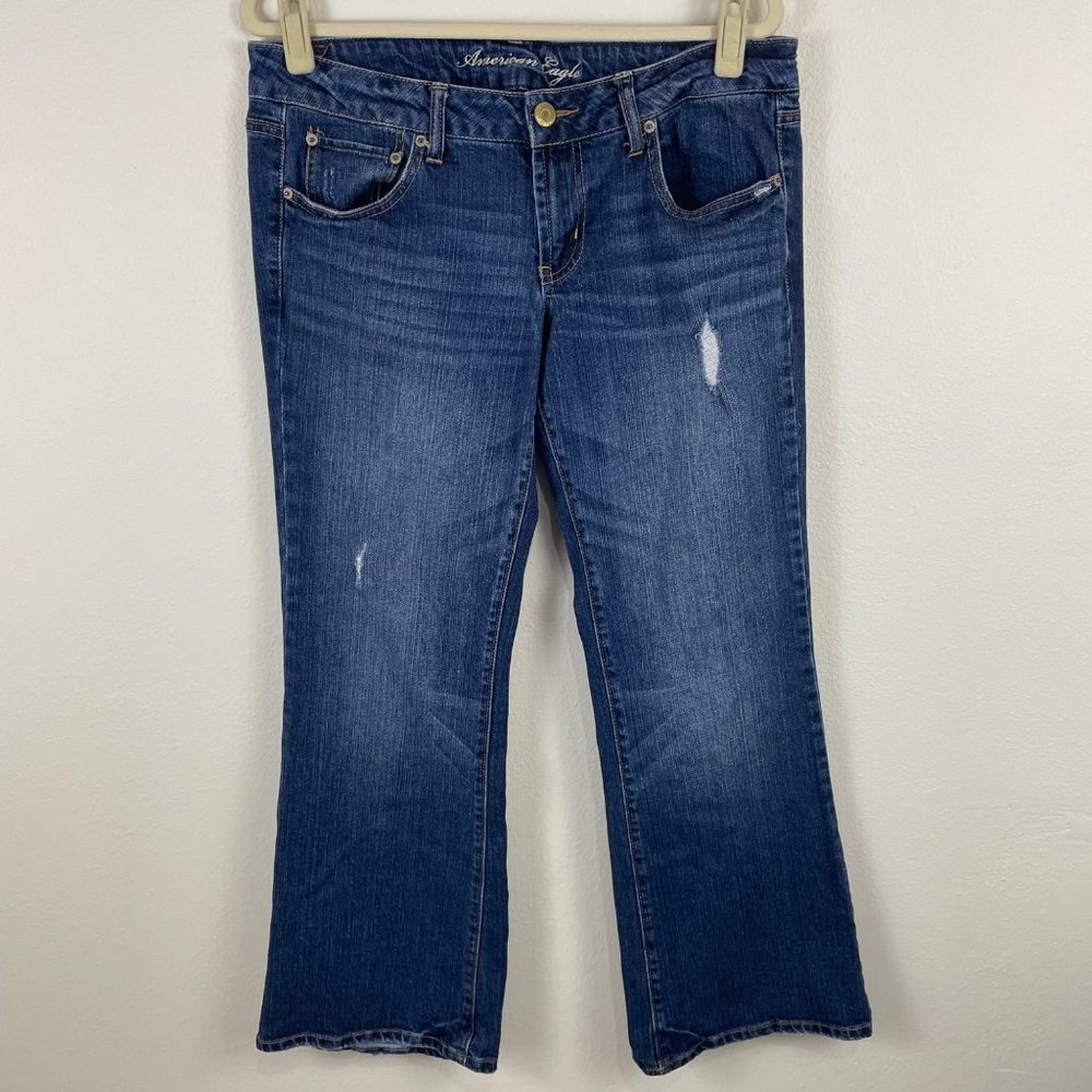 American Eagle Favorite Boyfriend Distressed Jeans Size 12 Short